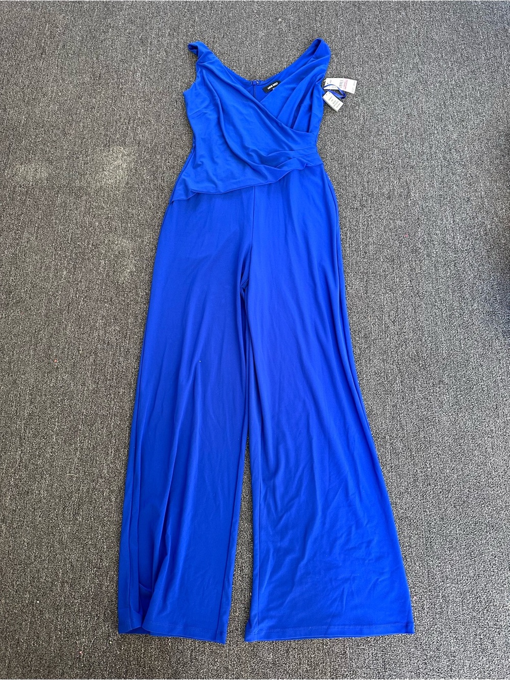 Nine West Cobalt Blue Sleeveless Wide-Leg Jumpsuit